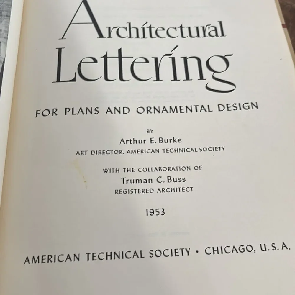 Architectural lettering for plans and ornamental design hardback book
